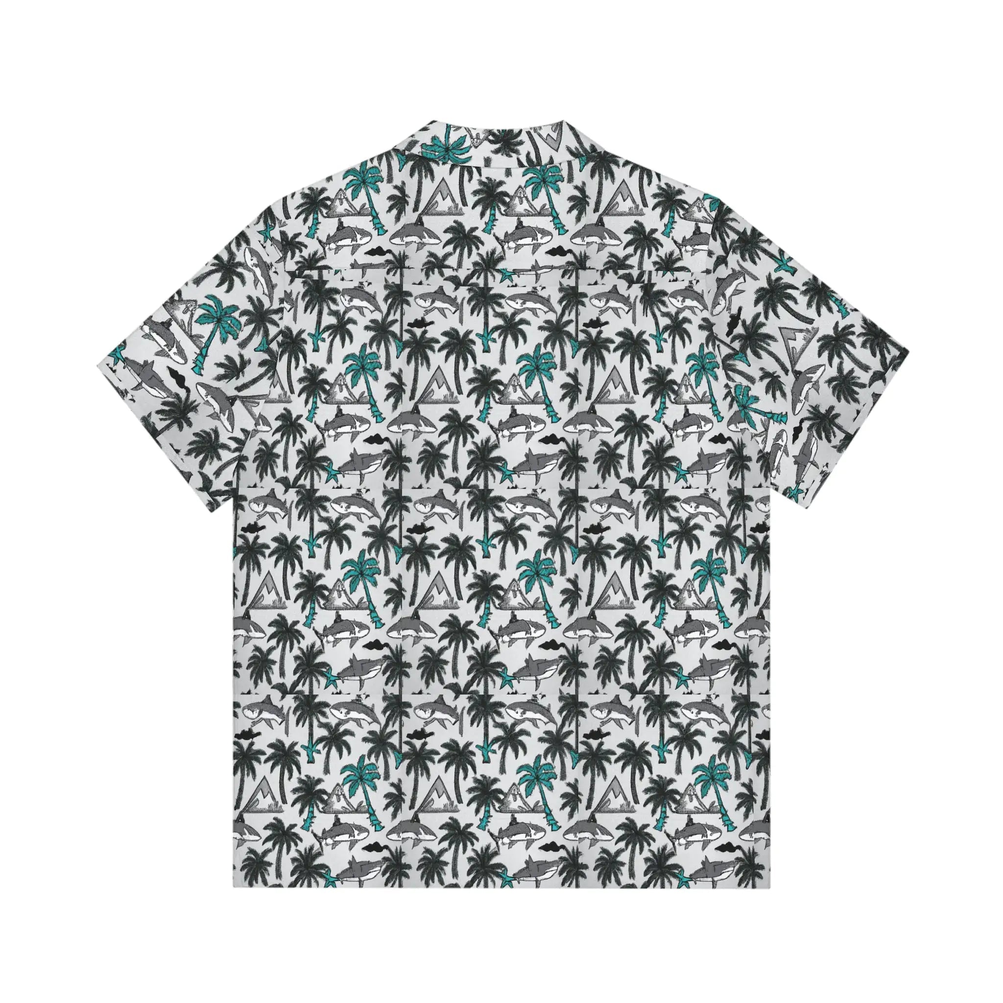 Men's Shark Infested Palms Hawaiian Shirt TETAEA