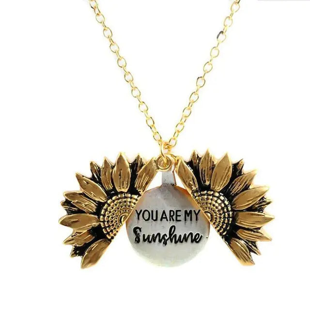 You Are My Sunshine Open Locket Necklace