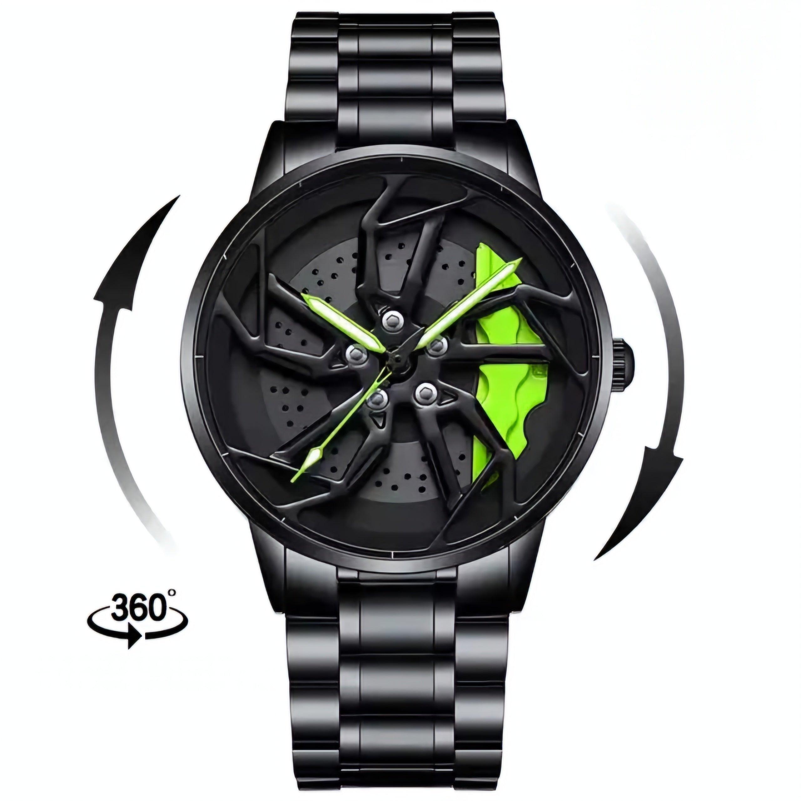 360° Rotating Car Wheel Men's Watch